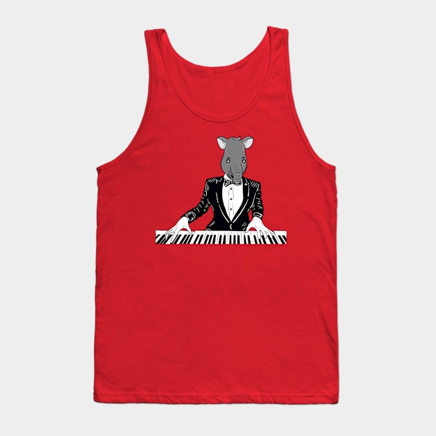 Pianist Who has been turned into a tapir With Red Background Tank Top by missmann